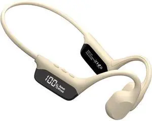 Open-Ear Headphones, IPX8 Waterproof Swimming, Bone Conduction Ear Tips, 32GB Built-in Memory, Wireless Bluetooth 5.4 with Microphone, Sports, Suitable for Running and Cycling, White