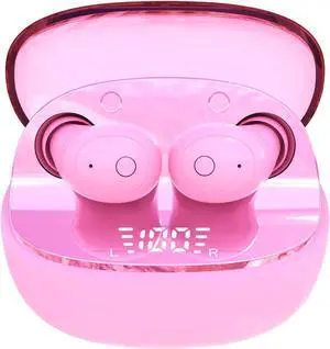 Invisible Earbuds Wireless Bluetooth, Sleep Earbuds for Side Sleepers, Smallest Hidden Headphones for Work, Small Ear Buds IPX6 Waterproof for Small Ear Canals, 30H Battery, Clear Sound, Pink