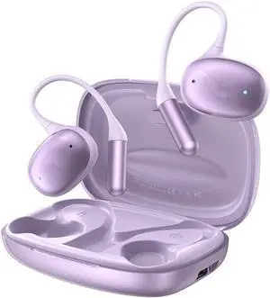 Open Ear Air Conduction Headphones Wireless Bluetooth Earphones with ANC noise reduction, ENC call noise reduction, 50 Hours Playtime Sports Earbuds with Earhooks for Workout Driving Walking,Purple