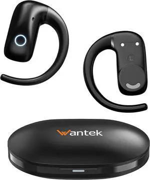 Wantek Open Ear Headphones Bluetooth 5.4 Wireless Open-Ear Earbuds 50H, Ultra-Lightweight, IPX55 Water Resistant Air Conduction Ear Buds, Built-in Mic Headphones for Sport Running Workout