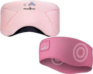 MUSICOZY Bluetooth 5.4 Sleep Headphones Headband, Zipper Washable Eye Mask with HD Stereo Speakers + Wireless Sports Headband, 14H Playtime Music Headphones for Sleeping, Running, Travel, Meditation