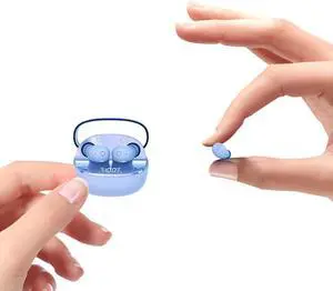 Mini Invisible Earbuds Wireless Bluetooth, Sleep Earbuds for Side Sleepers, Smallest Hidden Headphones for Work, Small Ear Buds IPX6 Waterproof for Small Ear Canals, 30H Battery, Clear Sound, Blue
