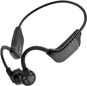 Bone Conduction Headphones Open Earbuds Earphones Three replacement heads are included IPX8 Waterproof Swimming Headphones Built-in 32GB Sport Ear Buds with Built-in Mic 8H Playtime for Cycling,Silver