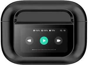 Wireless Earphones Bluetooth 5.4 Headphones with LED Touch Screen Charging Case,IPX5 Waterproof in-Ear Earbuds with Mic,ANC ENC Dual Mark Noise Reduction,24H Playtime for Android/iOS Phone-Black1