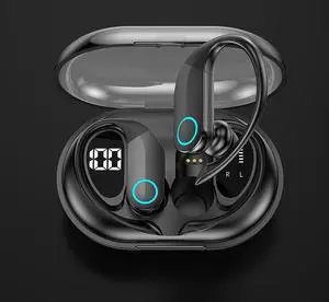 Wireless Bluetooth IPX5 Waterproof Earbuds Earhooks Headphones,ENC Active Noise Cancellation for Immersive Sound Stereo High Fidelity Sound,Single Battery Life 13H,Mics Clear Call,Ergonomic for Sports