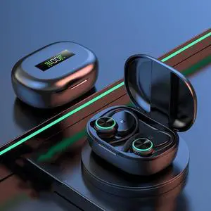 Wireless Earbuds Earhook Headphones Bluetooth 5.3 with LED Display Charging Case,IPX5 Waterproof in-Ear Ear Buds with Mic,Advanced Active Noise Cancelling,8H Single Use for Android/iOS Phone-Black