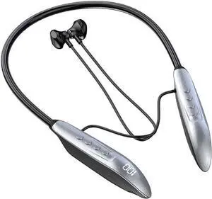 Bluetooth Headphones Wireless Neckband Earphones Bluetooth 5.3 Earbuds with 200H Playtime,Sports IPX5 Waterproof Earphones plugged into a memory card ,Noise Cancelling with Mic for Running,White