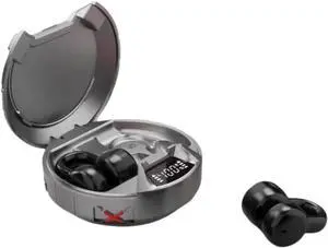 Open Clip Earbuds Wireless Bluetooth Headphones Ultralight Open Ear Buds,24H Playtime with Charging Case LED Display,Ultra Lightweight for Comfortable Clip On Ear Headset for Workout,Driving,Grey