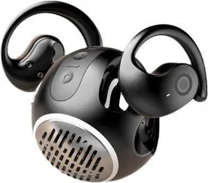 Open Ear Headphones Wireless Bluetooth 5.4 Wireless Sports Earbuds,Audio + Earphones in one,ENC Call Noise Cancellation On Earbuds IPX5 Waterproof for Sports,Driving,Office,Black