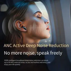 Bluetooth 5.4 Headphones Wireless Earbuds with LCD Full-Color Touch Screen 36Hrs Playback Ear Buds with ANC+ENC Noise Canceling Mic Over-Ear Stereo Bass Earphones for Sports/Workout/Running,Purple