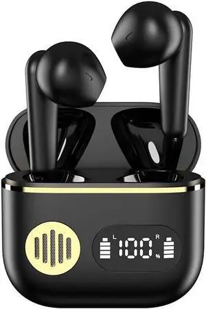 Wireless in-Ear Headphones Bluetooth Earbuds Wireless Stereo Earphones with Charging Case,Al Call Noise Reduction,Clearer Call Experience,45H Playtime Stereo Bass Ear Buds for Sports, Black