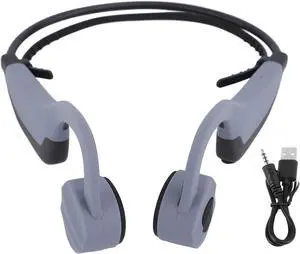 GOTOTOP Flexible Ti Alloy Frame Bone Conduction Headphones MP3 Bluetooth Headphone, 16GB Memory IPX8 for Sports with Comfortable Control and Dual Playback Modes (Gray)