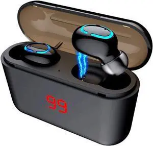 Headphones Touch Control with Charging Case Waterproof Stereo Earphones in-Ear Built-in Mic Headset Premium Deep Bass for Sport