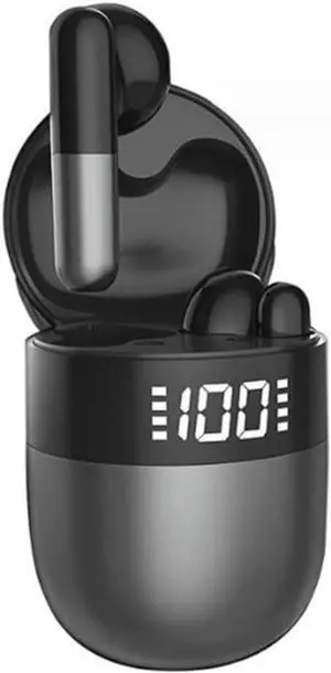 Wireless Bluetooth Headphones in Ear Earphones Light-Weight Earbud,Touch Smart HD Digital Display Charging Pod Sport Headset,Built-in Mic for TV Smart Phone Laptop Computer Sports,Black