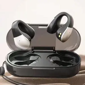 Open Clip Earbuds Wireless Bluetooth V5.4 Headphones,60H Playback Charging Case,Ultra Lightweight for Comfortable Clip On,Open Ear Earbuds IPX5 for Workout,Driving,Meeting,Black