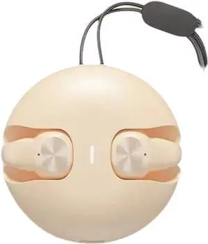 Wireless Ear Clip Skeleton Conduction Headphones,Ultra Lightweight for Comfortable Clip On,HD Talk Noise Cancellation & Smart Touch,24H Playtime,Open Ear Earbuds for Workout,Driving - Beige