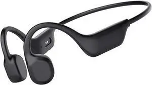 Bone Conduction Headphones Wireless Bluetooth 5.3 Open Ear Headphones Noise Cancelling with Microphones,IPX5 Waterproof Sports Headphones for Gym Workout Swimming Running Cycling,Black,24g