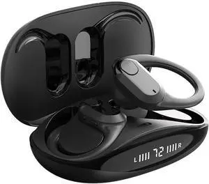 IKXO Bluetooth Headphones Wireless Earbuds Over Ear Buds,Sweatproof and Waterproof,Painless for Long Term Wearing,50H Playtime,LED Digital Display Headset with Earhooks for Sport Running Workout