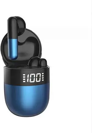 IKXO J28 Wireless Bluetooth Headphones in Ear Earphones Light-Weight Earbud,Touch Smart HD Digital Display Charging Pod Sport Headset,Built-in Mic for TV Smart Phone Laptop Computer Sports,Blue