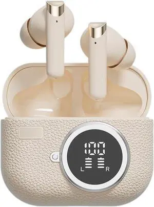 Wireless Earbuds Bluetooth 5.4 Headphones Headset Wireless Bluetooth Ear Buds Wireless Bluetooth Earbuds in-Ear Earphones with Mic for Smart Phone Laptop Computer Sports(White)