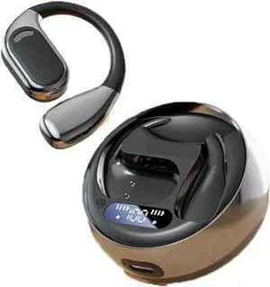 Single-Ear Open Ear Headphones Wireless Bluetooth 5.4 Wireless Sports Earbuds with Earhooks,ENC Call Noise Cancellation Technology 72H Playtime IPX5 Waterproof for Sports,Driving,Office,Black