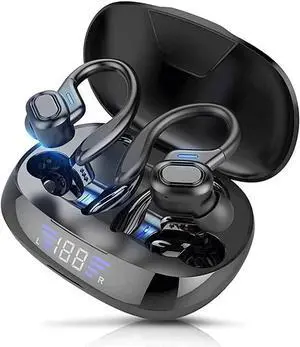 Wireless Earbuds, Bluetooth 5.1 Noise Cancelling, Deep Stereo Bass, Built in Mic and, Sports Earhooks Running Earphones with IPX6 Waterproof for Gym, Workout.