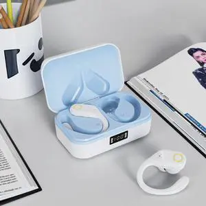 in Ear Headphones Wireless Bluetooth 5.3 Wireless Sports Earbuds with Earhooks,ENC+ANC HD Noise Cancellation Technology IPX5 Waterproof Earphone with Charging Case,Fit Sports/Driving/Office