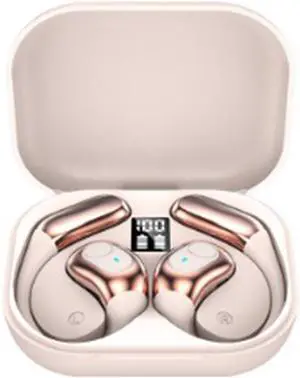 Open Ear Headphones Wireless Bluetooth 5.3 Wireless Sports Earbuds with Earhooks,ENC Call Noise Cancellation Waterproof 14.2mm Titanium Film Speaker for Sports,Driving,Office,White