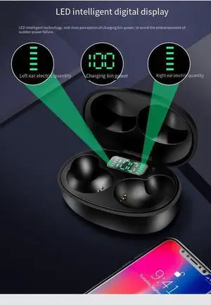 Wireless Ear Buds Bluetooth Headphones Wireless Sports Earphones ANC Active Noise Cancellation Touch Sensing Headphones Long Lasting for Phone Laptop PC TV Running Workout, Black