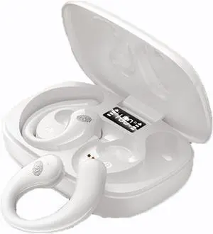 Open Ear Earbuds Open Ear Headphones Bone Conduction Headphones Bluetooth 5.3 Earbuds Wireless Bluetooth 48H Playtime with Case IPX5 Waterproof Lightweight Design Fit Cycling Running Workout Wite