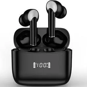 in Ear Earbuds Bluetooth V5.3 Headphones Wireless Earphone Headset with Microphone,Bluetooth Touch Control Sport Ear Buds IPX5 Waterproof Headsets for Workouts Running,Black