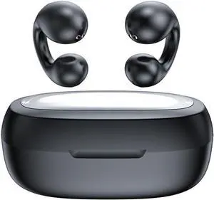Bluetooth Headphones Open Ear Clip Headphones Bluetooth 5.3 Sports Earphones Built-in Mic,36H Playtime Bone Conduction Headphones Bluetooth Earphones for Running,Sports,Cycling,Driving, Black