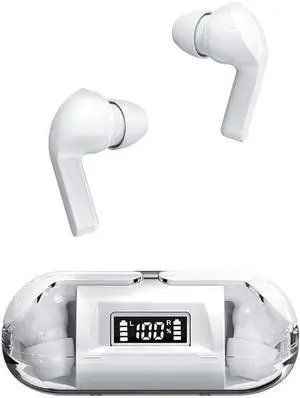 Earbuds with Charging Case Ear Buds Wireless Bluetooth in Ear Wireless Headphones with Touch Sensing Noise Reduction Fit Exercise Gym Outdoor Work 7 Hours of Battery Life IPX5 Waterproof White