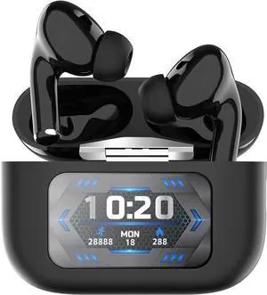 True Wireless Bluetooth V5.3 Headphones Low Latency Earbuds,6H Playtime Stereo Gaming Headphones with Microphone Noise Cancelling,Hi-Fi Sound,Comfort Fit in Ear for Running Workout Black