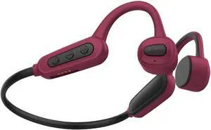 Bone Conduction Headphones Waterproof Open Headphones Bluetooth 5.0 Wireless IPX8 Sport Earphones Open Ear with Mic Noise Cancelling for Running Diving Underwater, Comes with 16G of memoryred