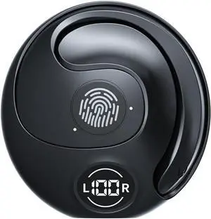 On-Ear Wireless Headset with Microphone Wireless Bluetooth Headphones with Digital Display Charging Case,Ultra-Comfort,Lightweight Design for Workout Driving Walking,Black