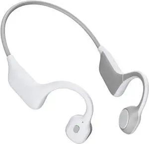 Bone Conduction Headphones Open Ear Headphones IPX6 Waterproof,6H Playtime Bone Conduction Bluetooth 5.0 Wireless Earbuds Sport Headphones with Mic Sweatproof Headset for Running,Cycling,White