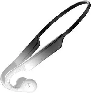 Bone Conduction Open Ear Headphones Bluetooth Wireless Sports Headset with Microphones & 6H Playtime, 360°Curved Wireless Neck Headphones for Running,Cycling,Driving,Hiking,White