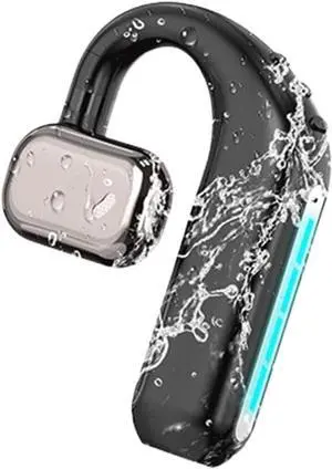 Open Ear Headphones Bluetooth 5.3 Headphones Air-Guided Wireless Headphones for Business Calls,30 Hours Playtime Sports Headphones with Earhooks for Workout Driving Walking, Black