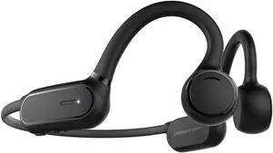 Bone Conduction Headphones Open-Ear Bluetooth Headphones with Microphone,230 mAh Battery Capacity 7 Hours of Playback Time IPX4 Waterproof Light-Weight Wireless Headphones, Black