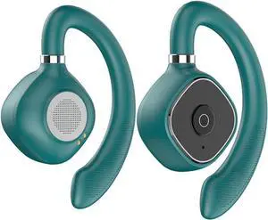 Open Ear Air Conduction Headphones Wireless Bluetooth 5.3 IPX5 Headphones with Digital Display Charging Case, High Sound Quality and Long Standby Time for Workout Driving Walking, Green