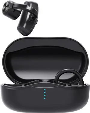 Open Ear Clip Headphones Bluetooth 5.3 Sports Earphones Built-in Mic, 30H Playtime Bone Conduction Headphones Bluetooth Earphones for Running-Sports-Cycling-Driving,Black