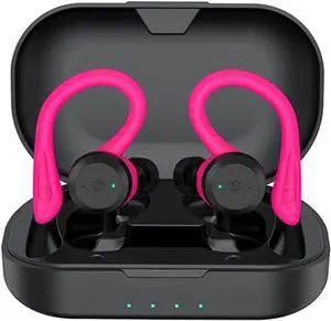in Ear Bluetooth Headphones Wireless Earbuds with Microphone,Bluetooth 5.3 Touch Control Air Conduction Sport Ear Buds IPX5 Waterproof Headsets for Workouts Running,Pink
