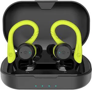 in Ear Bluetooth Headphones Wireless Earbuds with Microphone,Bluetooth 5.3 Touch Control Air Conduction Sport Ear Buds IPX5 Waterproof Headsets for Workouts Running,Yellow