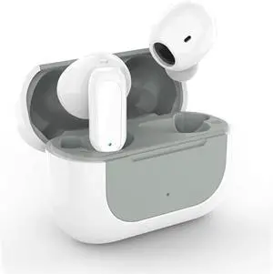 Wireless Earbuds Binaural Stereo Semi-in-Ear Wireless Bluetooth Headset,Intelligent Touch Control Light-Weight Earbud with Mic for Sport Workout Office,White