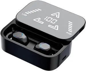 in-Ear Headphones Wireless Earbuds Bluetooth 5.3 Earbuds, Charging Case with Microphone Sports Waterproof Headphones, LED Power Display for TV Smart Phone Laptop Computer Sports, Black