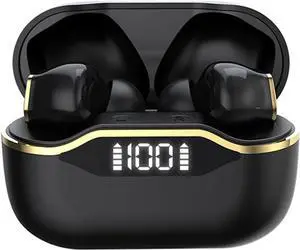 Wireless Ear Buds Bluetooth 5.1 Headphones Binaural in-Ear Sports Waterproof Noise Cancellation,IPX5 Waterproof Earphones with Mic Headset for Laptop Pad Android/iOS Phones,Black