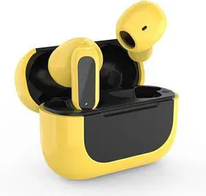 Wireless Earbuds Binaural Stereo Semi-in-Ear Wireless Bluetooth Headset,Intelligent Touch Control Light-Weight Earbud with Mic for Sport Workout Office,Yellow