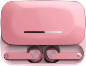 Wireless in-Ear Headphones Bluetooth Earbuds Wireless Stereo Headphones with Sliding Charging Case 32H Playtime Stereo Bass Ear Buds for Smart Phone Laptop Computer Sports Pink