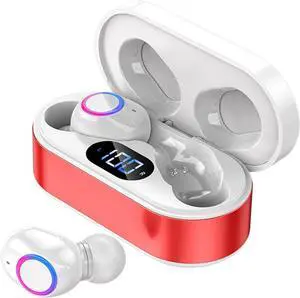 Wireless Bluetooth 5.2 in Ear Headphones Headset Stereo Digital Display, Built-in Microphone, Immersive Premium Sound Long Distance Connection Headset with Charging Case Black